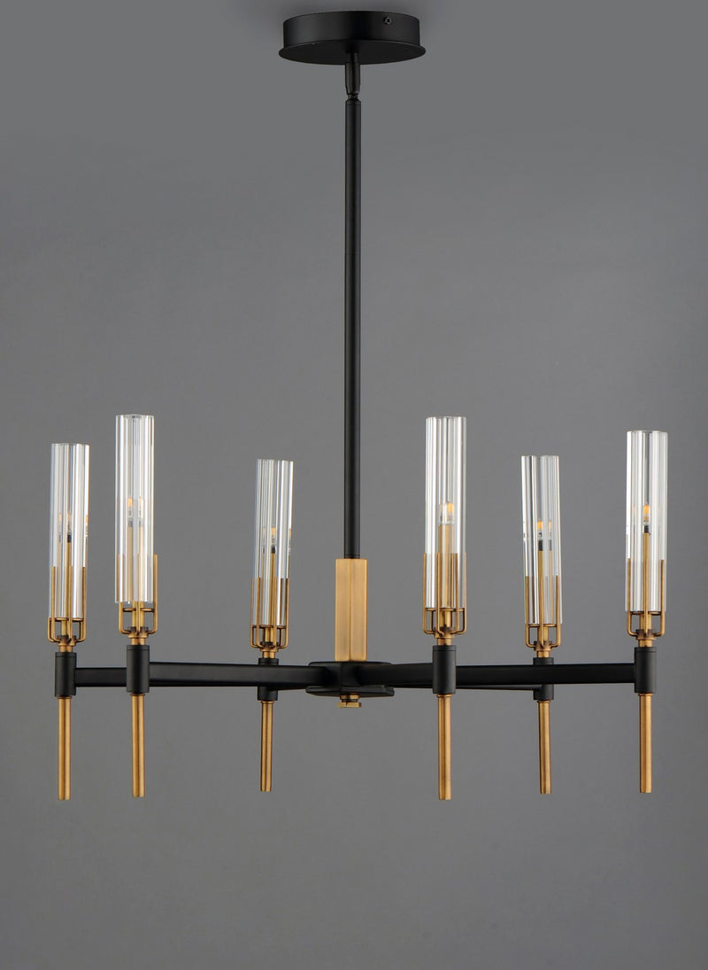 Maxim 16125CLBKAB LED Chandelier, Black / Antique Brass