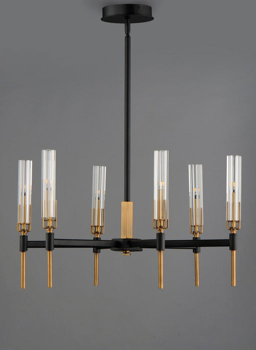 Maxim 16125CLBKAB LED Chandelier, Black / Antique Brass