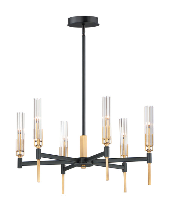 Maxim 16125CLBKAB LED Chandelier, Black / Antique Brass