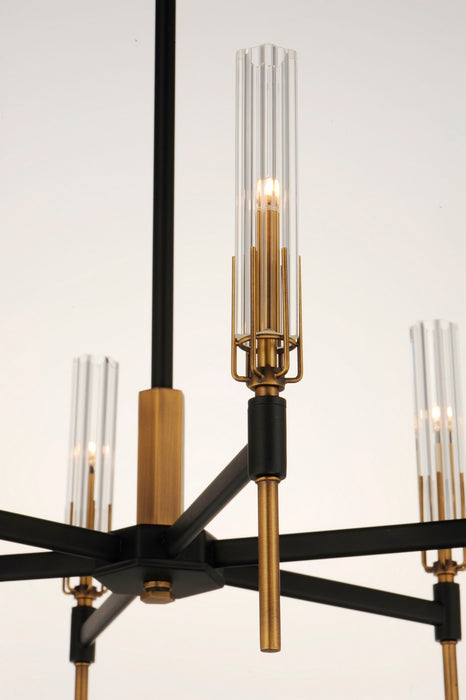 Maxim 16128CLBKAB LED Chandelier, Black / Antique Brass