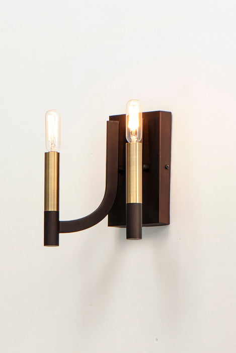 Maxim 21522BZAB Two Light Wall Sconce, Bronze / Antique Brass