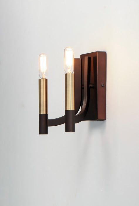 Maxim 21522BZAB Two Light Wall Sconce, Bronze / Antique Brass