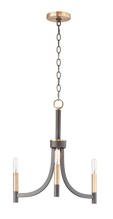 Maxim 21523BZAB Three Light Chandelier, Bronze / Antique Brass