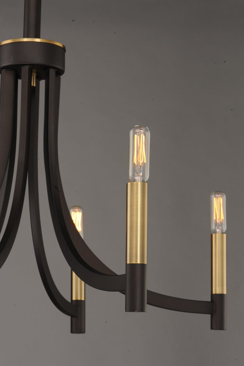 Maxim 21526BZAB Six Light Chandelier, Bronze / Antique Brass