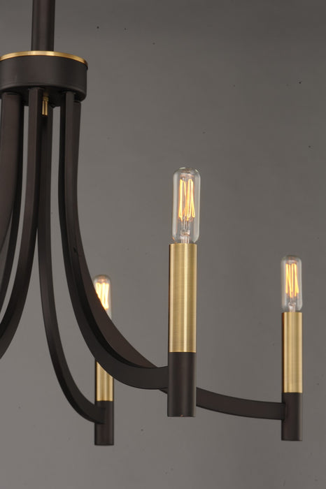 Maxim 21526BZAB Six Light Chandelier, Bronze / Antique Brass