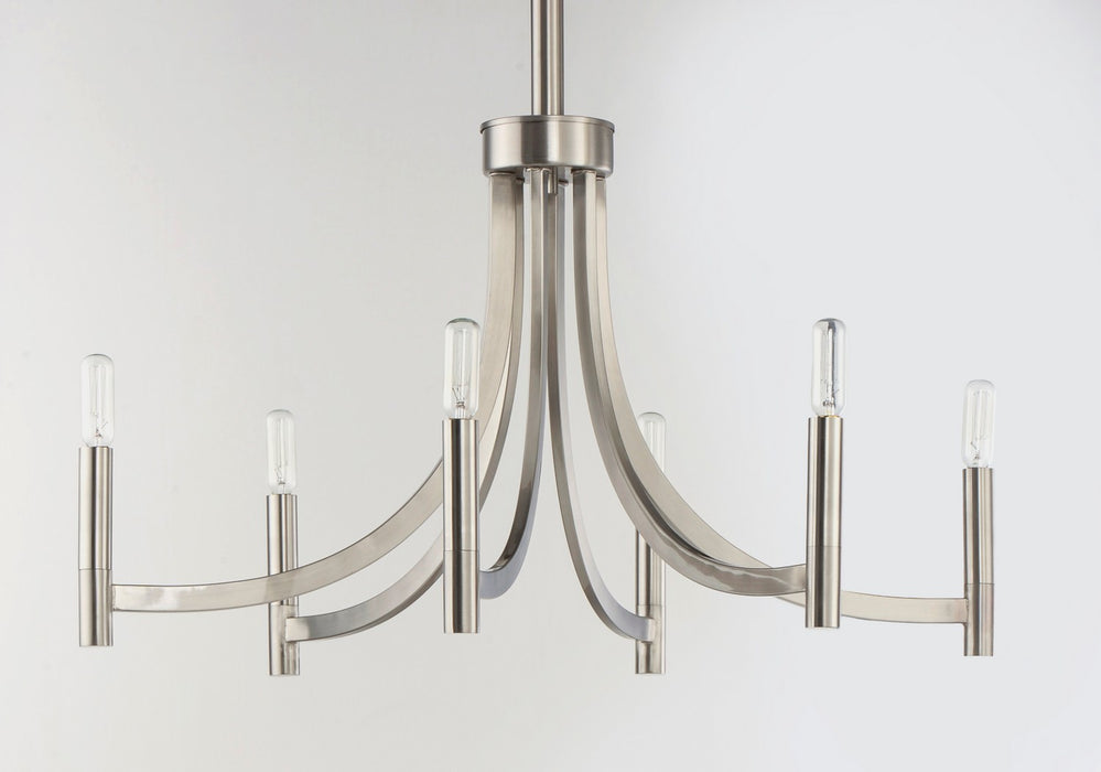 Maxim 21526SN Six Light Chandelier, Satin Nickel