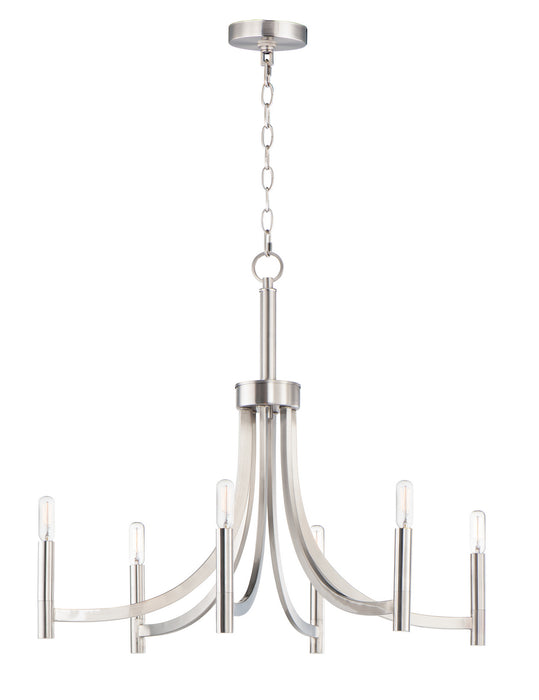 Maxim 21526SN Six Light Chandelier, Satin Nickel