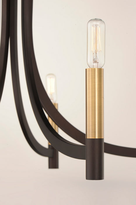 Maxim 21529BZAB Nine Light Chandelier, Bronze / Antique Brass