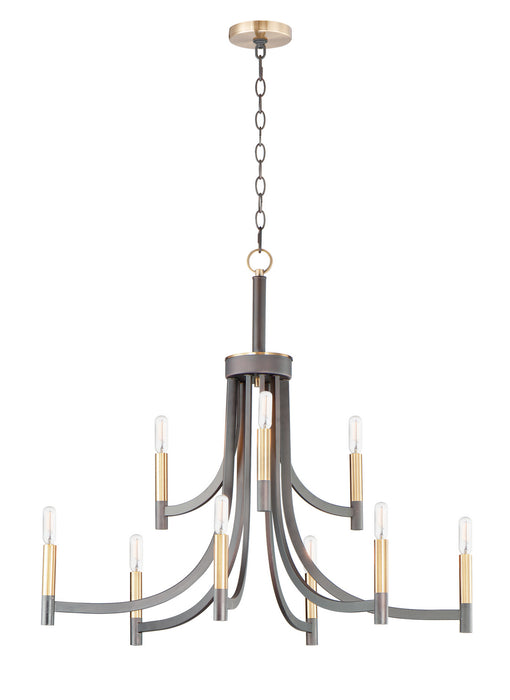 Maxim 21529BZAB Nine Light Chandelier, Bronze / Antique Brass