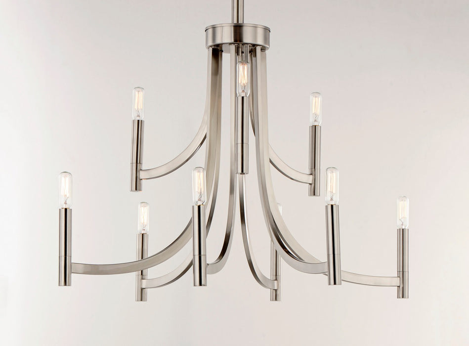Maxim 21529SN Nine Light Chandelier, Satin Nickel