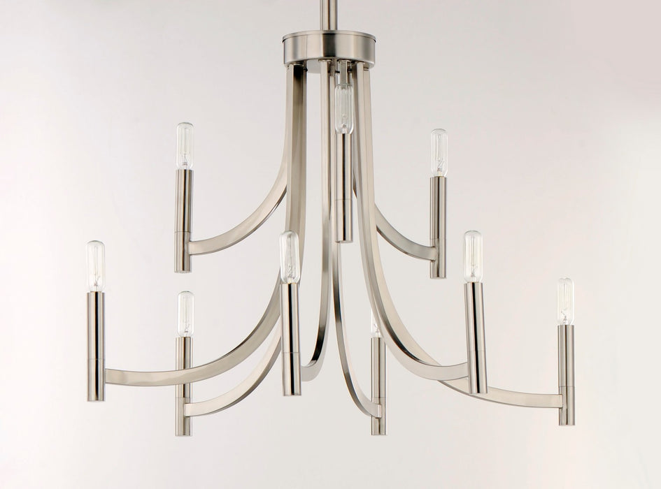Maxim 21529SN Nine Light Chandelier, Satin Nickel