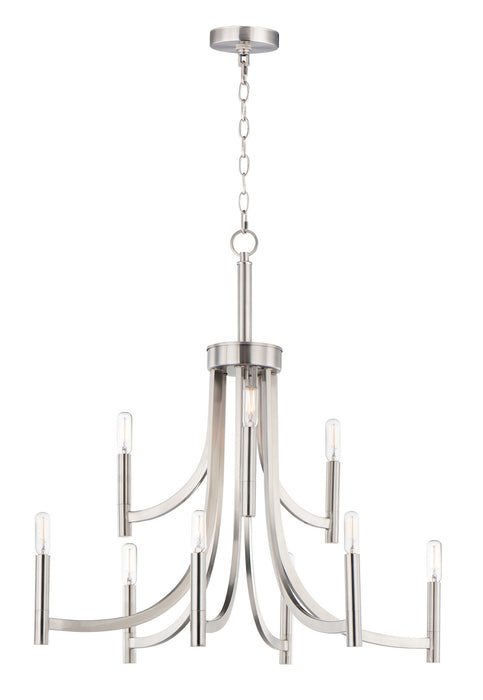 Maxim 21529SN Nine Light Chandelier, Satin Nickel