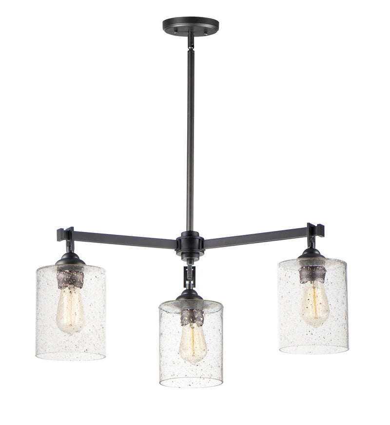 Maxim 25273SSBZ Three Light Chandelier, Bronze