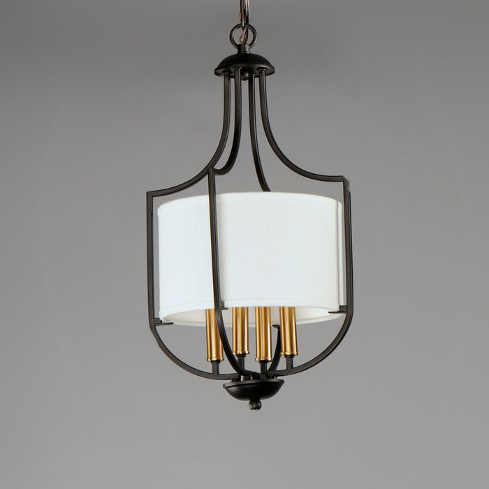 Maxim 25283WLBZAB Four Light Chandelier, Bronze / Antique Brass