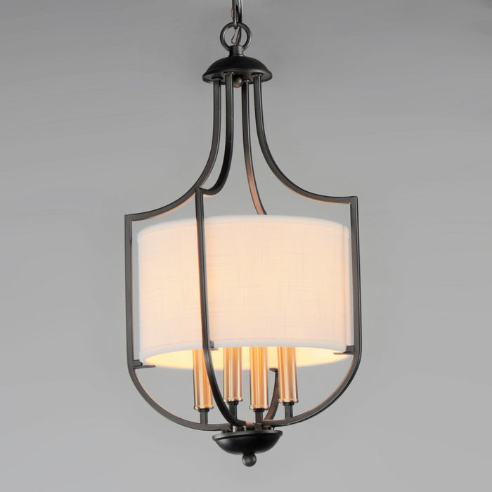 Maxim 25283WLBZAB Four Light Chandelier, Bronze / Antique Brass