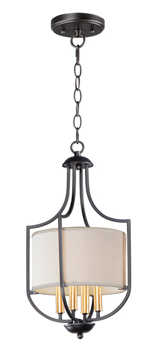 Maxim 25283WLBZAB Four Light Chandelier, Bronze / Antique Brass