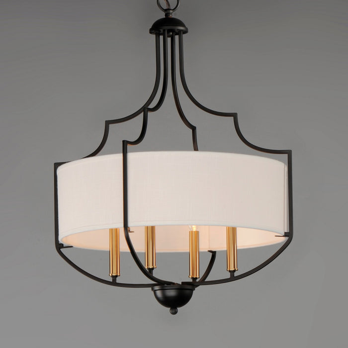 Maxim 25284WLBZAB Four Light Chandelier, Bronze / Antique Brass