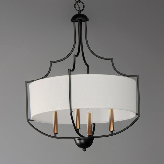 Maxim 25284WLBZAB Four Light Chandelier, Bronze / Antique Brass