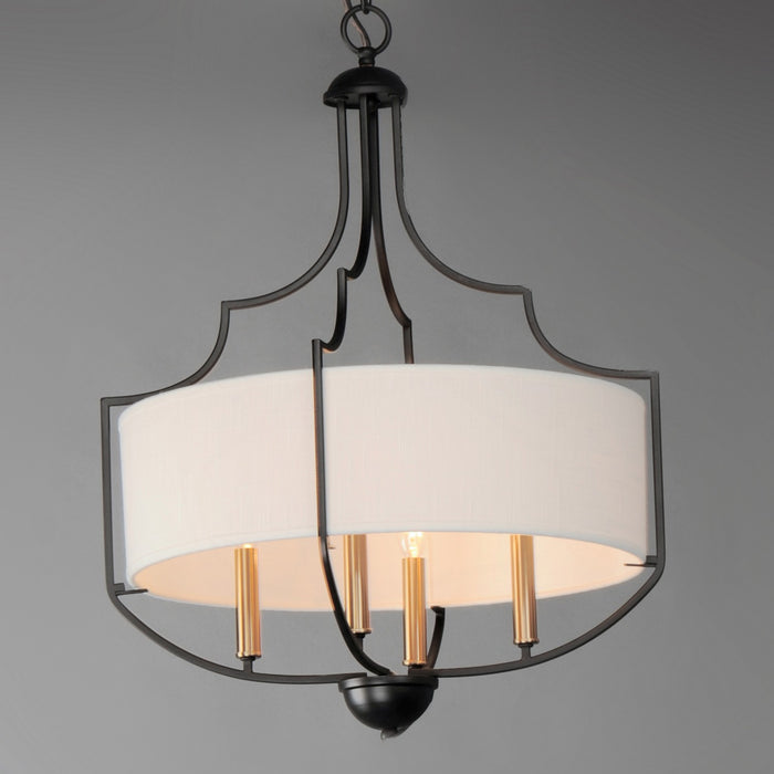 Maxim 25284WLBZAB Four Light Chandelier, Bronze / Antique Brass