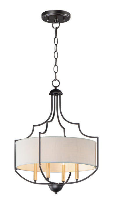 Maxim 25284WLBZAB Four Light Chandelier, Bronze / Antique Brass