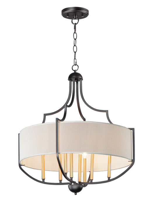 Maxim 25285WLBZAB Eight Light Chandelier, Bronze / Antique Brass