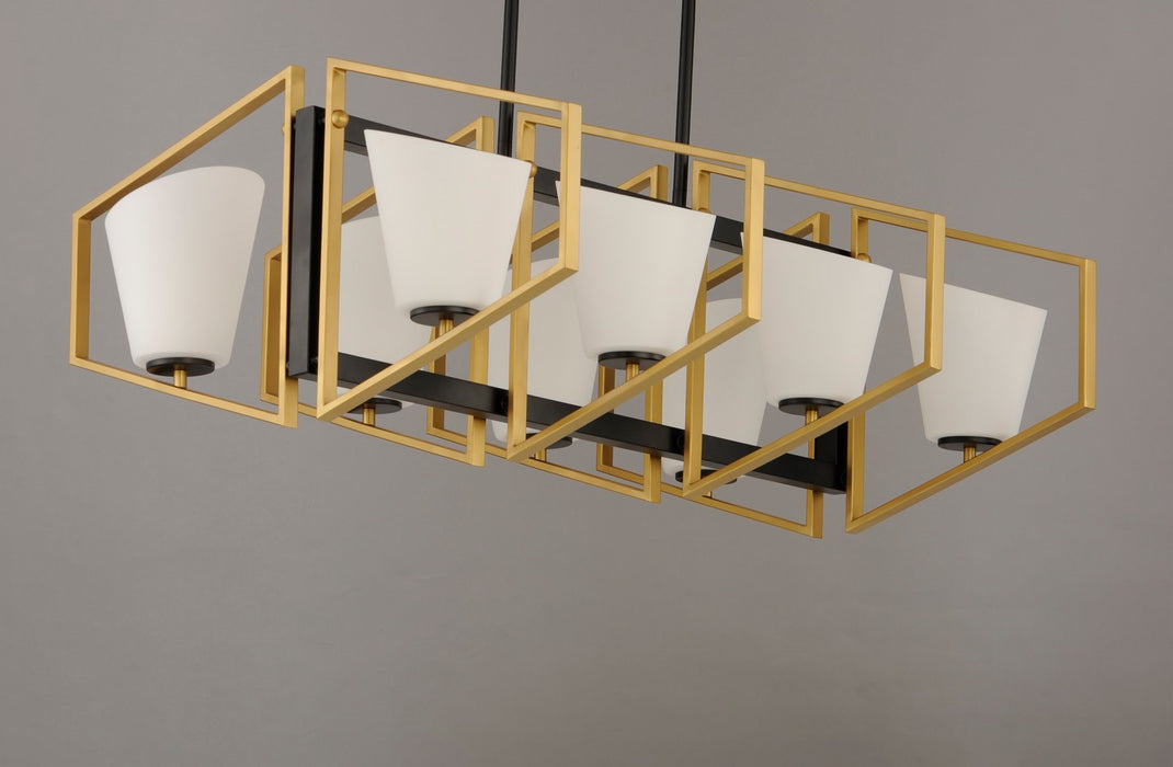 Maxim 26358SWGLDBK Eight Light Linear Pendant, Gold / Black