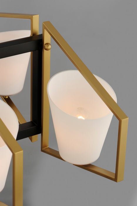 Maxim 26358SWGLDBK Eight Light Linear Pendant, Gold / Black
