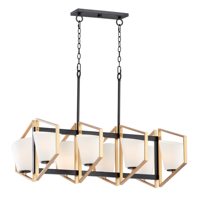 Maxim 26358SWGLDBK Eight Light Linear Pendant, Gold / Black