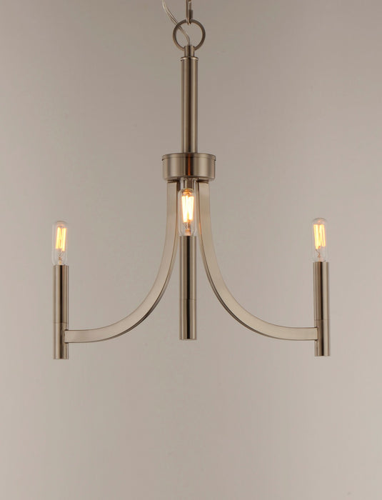 Maxim 21523SN Three Light Chandelier, Satin Nickel