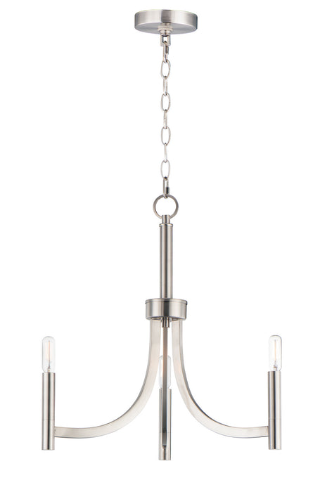 Maxim 21523SN Three Light Chandelier, Satin Nickel