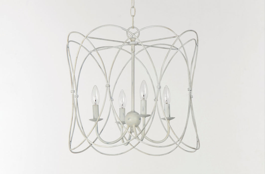 Maxim 27594WWT Four Light Chandelier, Weathered White