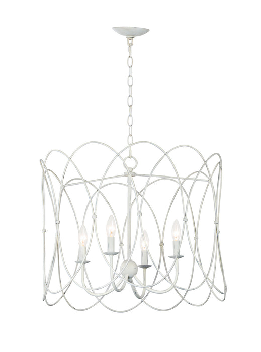 Maxim 27594WWT Four Light Chandelier, Weathered White
