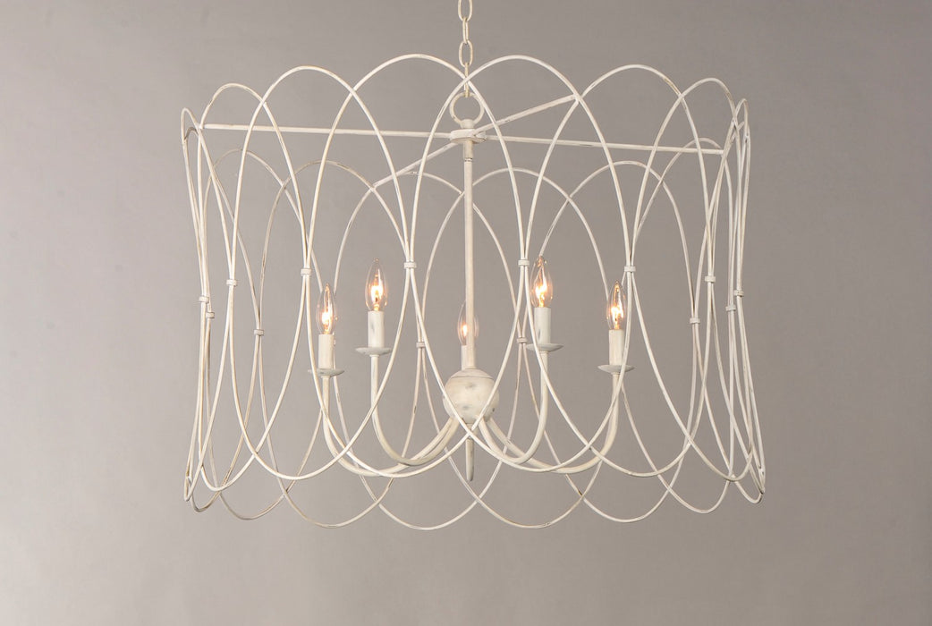 Maxim 27596WWT Five Light Chandelier, Weathered White