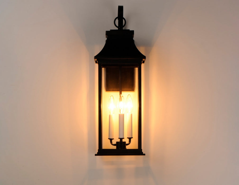 Maxim 30024CLBK Three Light Outdoor Wall Lantern, Black