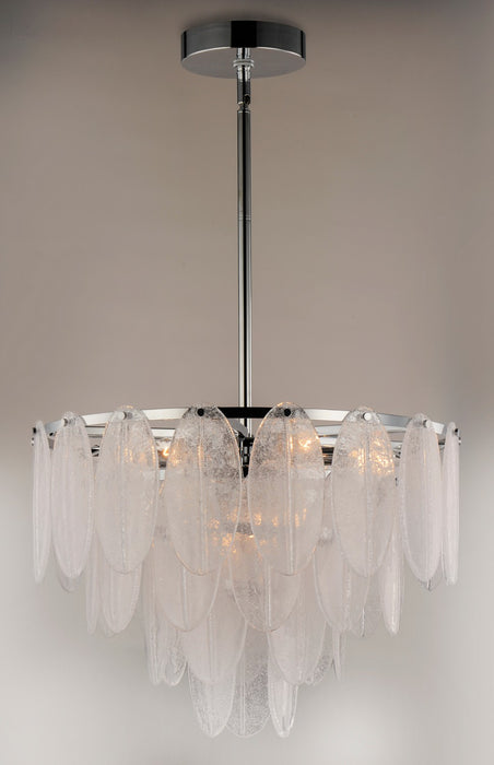 Maxim 30735CLWTPC Nine Light Chandelier, White / Polished Chrome