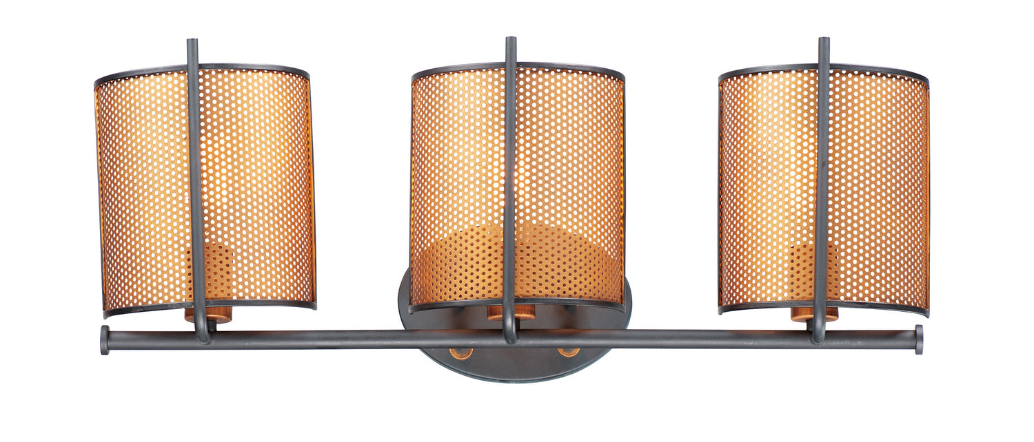 Maxim 31213OIAB Three Light Wall Sconce, Oil Rubbed Bronze / Antique Brass