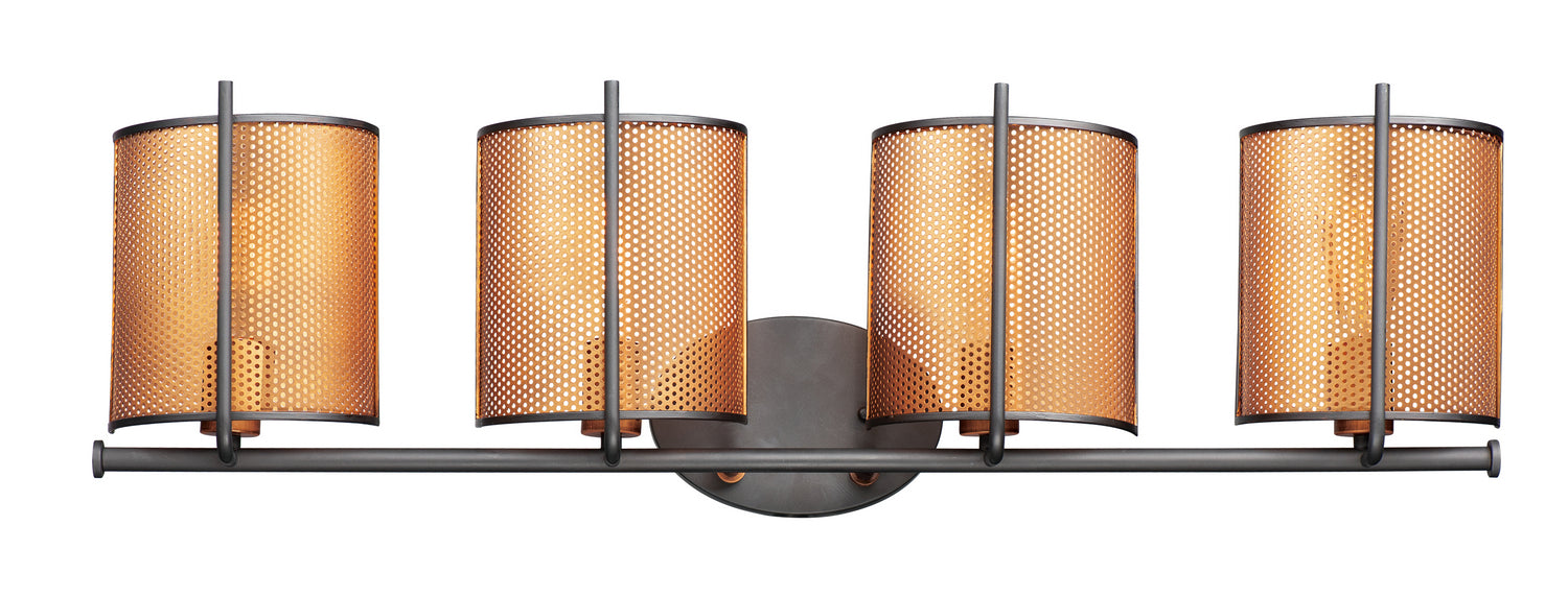 Maxim 31214OIAB Four Light Wall Sconce, Oil Rubbed Bronze / Antique Brass