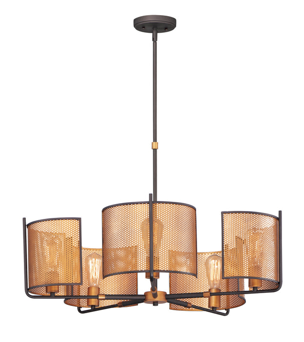 Maxim 31215OIAB Five Light Chandelier, Oil Rubbed Bronze / Antique Brass