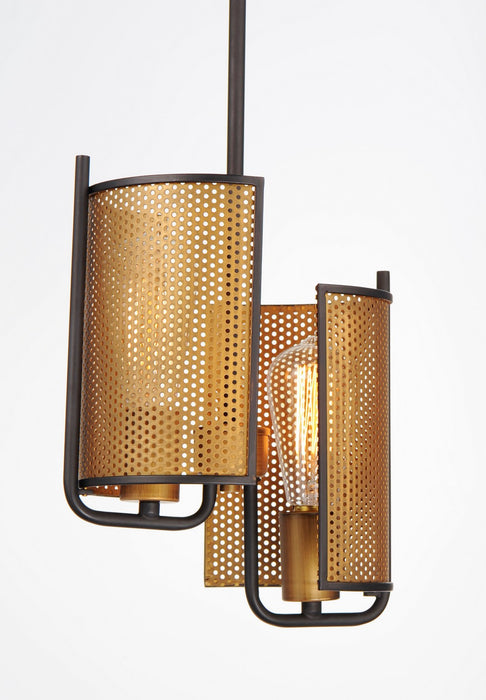 Maxim 31219OIAB Two Light Pendant, Oil Rubbed Bronze / Antique Brass