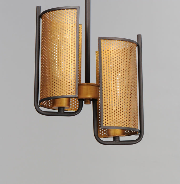 Maxim 31219OIAB Two Light Pendant, Oil Rubbed Bronze / Antique Brass
