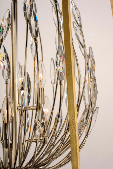 Maxim 32406BCPNGL Six Light Pendant, Polished Nickel / Gold Leaf