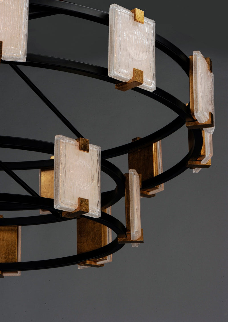 Maxim 39538CYBKGL LED Chandelier, Black / Gold Leaf