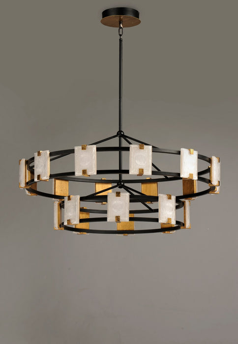 Maxim 39538CYBKGL LED Chandelier, Black / Gold Leaf