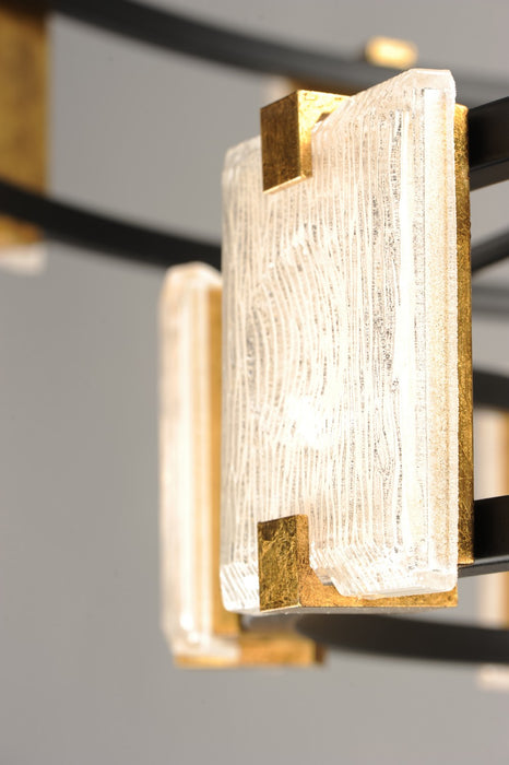 Maxim 39538CYBKGL LED Chandelier, Black / Gold Leaf