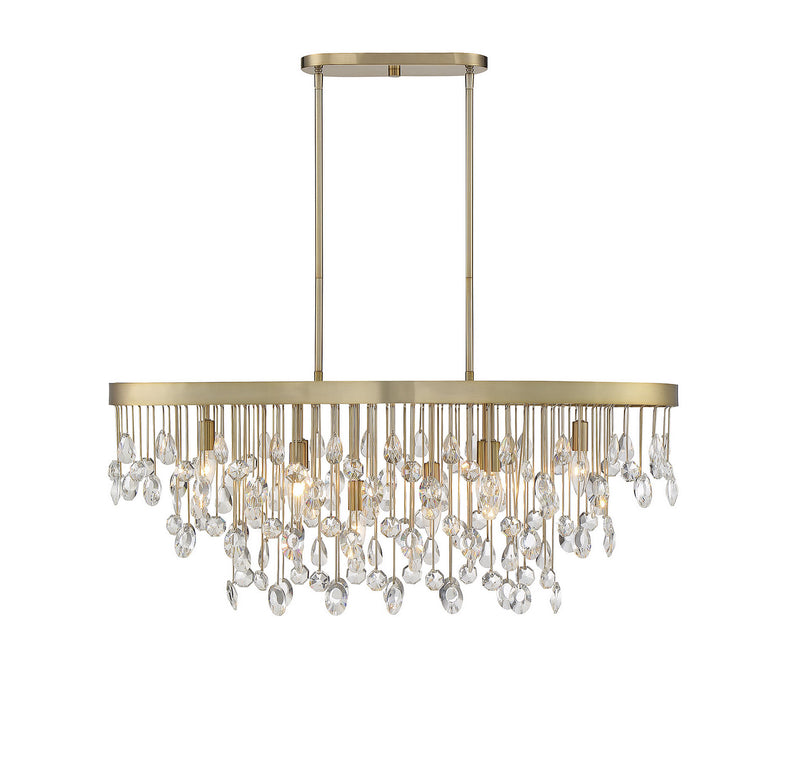 Savoy House 1-1847-8-127 Eight Light Linear Chandelier, Noble Brass