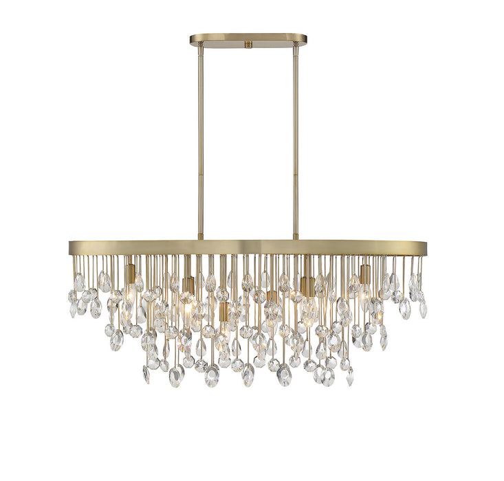 Savoy House 1-1847-8-127 Eight Light Linear Chandelier, Noble Brass