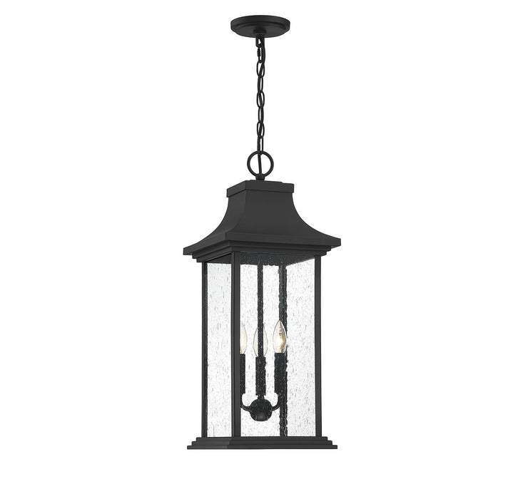 Savoy House 5-453-BK Three Light Outdoor Pendant, Matte Black