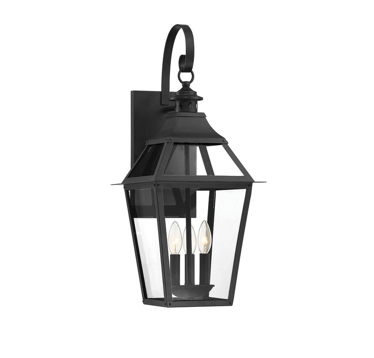 Savoy House 5-722-153 Three Light Outdoor Wall Sconce, Black with Gold Highlights
