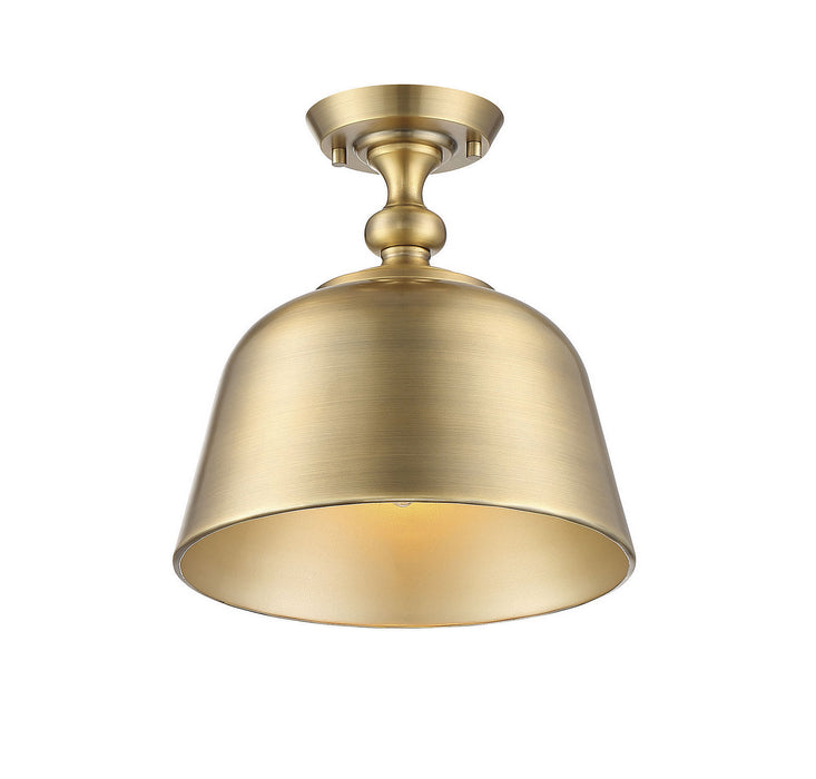 Savoy House 6-3750-1-322 One Light Semi-Flush Mount, Warm Brass
