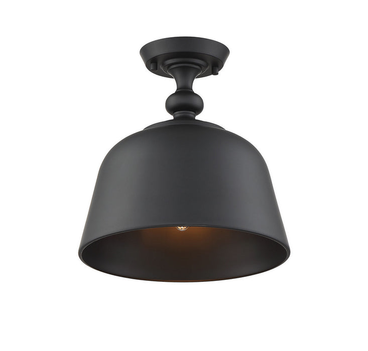 Savoy House 6-3750-1-89 One Light Semi-Flush Mount, Matte Black